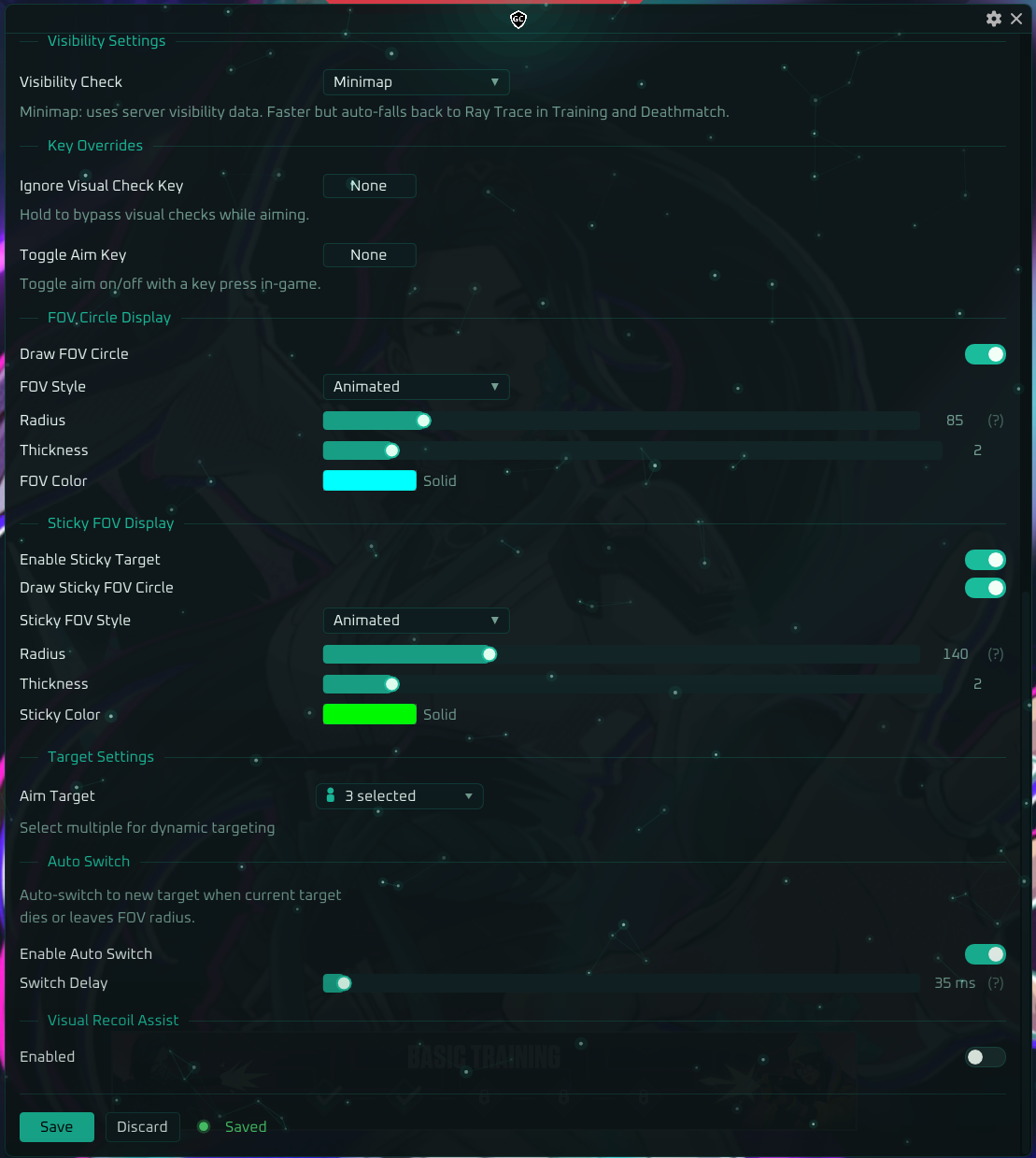 Valorant Suite menu — tab 2