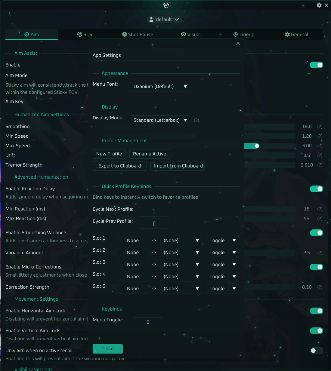 Valorant Suite menu — tab 7